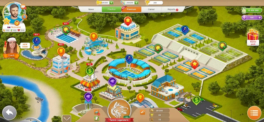 Tennis Mania Mobile (Теннис Мания Мобайл) МОД/Взлом [Много денег, Монет и Все открыто] Screenshot 5