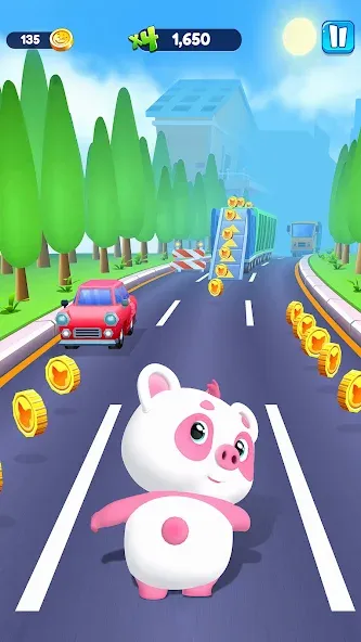 Piggy Panda Run: Fun Game МОД/Взлом [Много денег, Монет и Все открыто] Screenshot 1