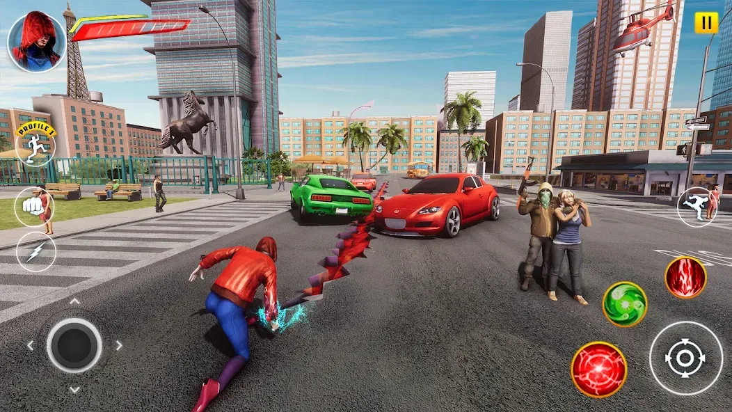 Incredible Flying SuperHero 3D (Инкредибл Флайинг СуперГерой 3D) МОД/Взлом [Меню, Бесконечные монеты и Открытые уровни] Screenshot 1