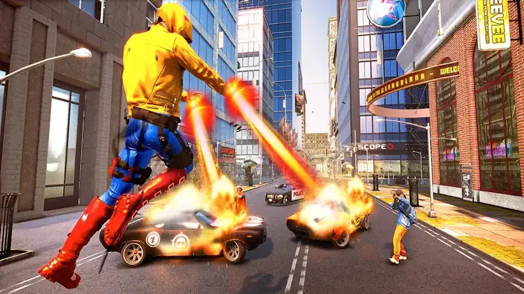 Incredible Flying SuperHero 3D (Инкредибл Флайинг СуперГерой 3D) МОД/Взлом [Меню, Бесконечные монеты и Открытые уровни] Screenshot 3