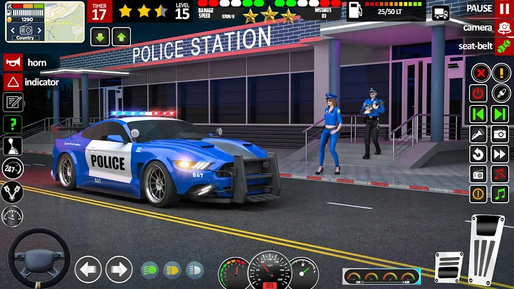 City Police Car Driving Games МОД/Взлом [Меню, Бесконечные монеты и Открытые уровни] Screenshot 1