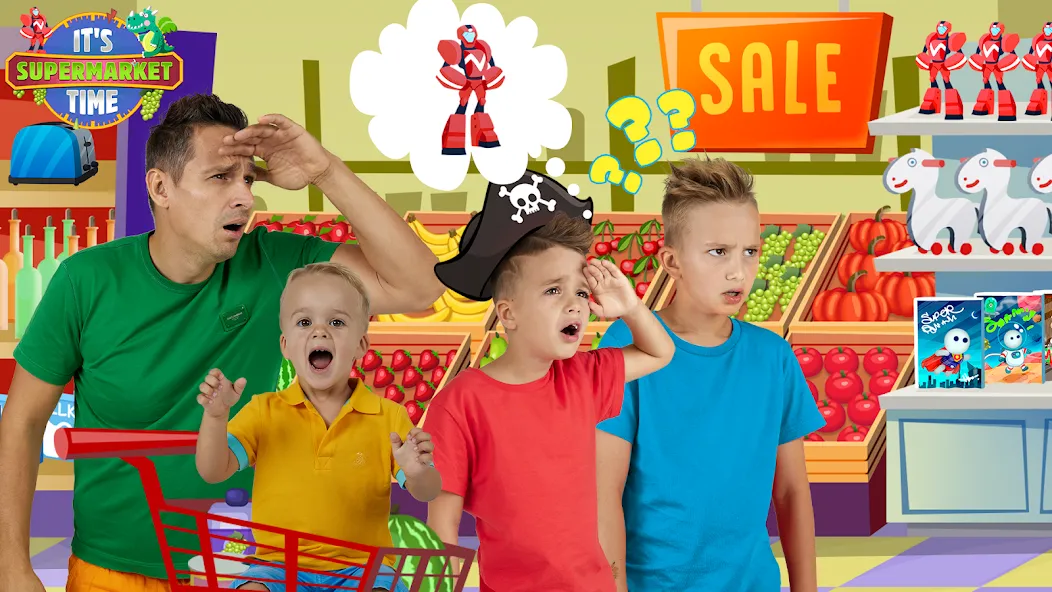 Vlad & Niki Supermarket game МОД/Взлом [Много денег, Монет и Все открыто] Screenshot 3