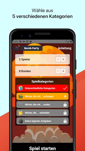 Bomb Party: Das Bombenspiel! (Бомб Пати) МОД/Взлом [Много монет, Открытые уровни и Мега MOD] Screenshot 1