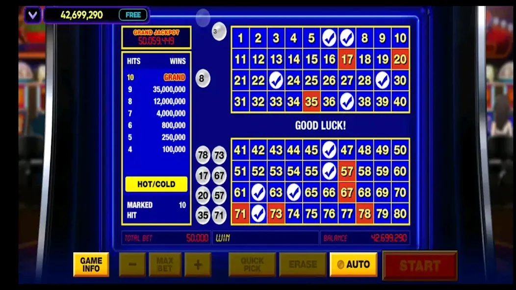 Vegas Keno (Вегас Кено) МОД/Взлом [Бесконечные деньги, Монеты и Мега MOD] Screenshot 5