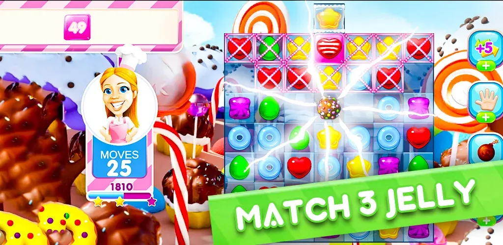 Jelly Kingdom Crush - Match 3 МОД/Взлом [Много монет, Открытые уровни и Мега MOD] Screenshot 1