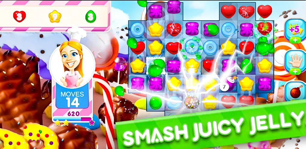 Jelly Kingdom Crush - Match 3 МОД/Взлом [Много монет, Открытые уровни и Мега MOD] Screenshot 2