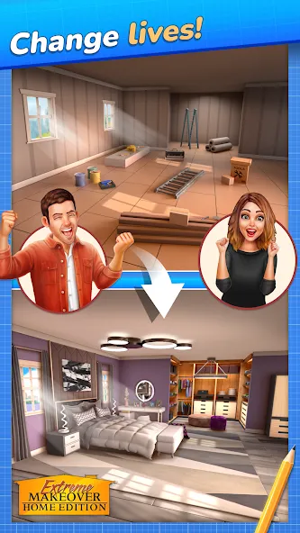 Extreme Makeover: Home Edition (Экстриммакеовер) МОД/Взлом [Деньги, Монеты и Меню MOD] Screenshot 1
