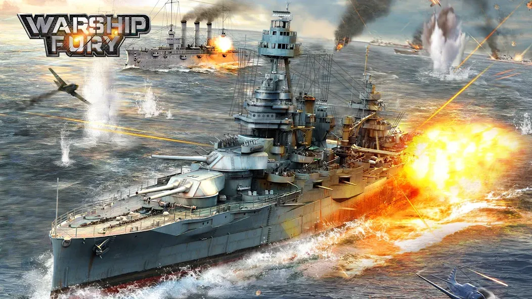 Warship Fury МОД/Взлом [Меню, Бесконечные монеты и Открытые уровни] Screenshot 1