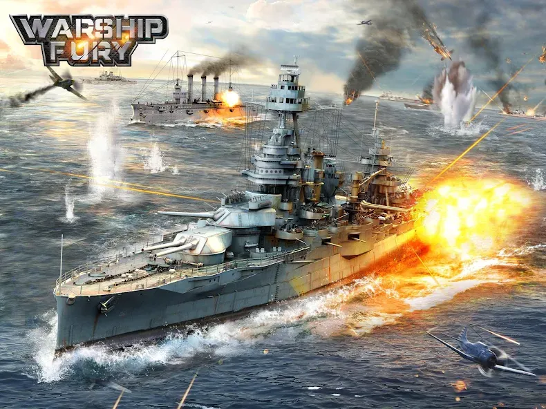 Warship Fury МОД/Взлом [Меню, Бесконечные монеты и Открытые уровни] Screenshot 5