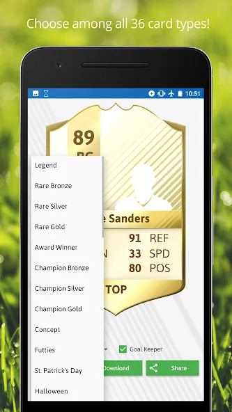 FUT Card Creator 23 (ФУТ Кард Криэйтор 23) МОД/Взлом [Все открыто, Дополнительные деньги и Меню MOD] Screenshot 4