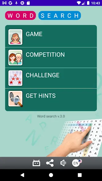 Word search (Сопа де летрас) МОД/Взлом [Все открыто, Дополнительные деньги и Меню MOD] Screenshot 1