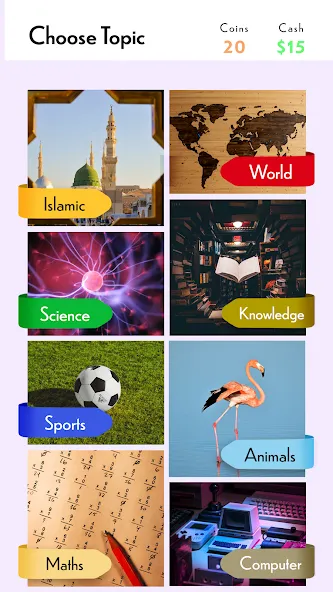 Quiz Win - Play Quiz & Earn (Квиз Вин) МОД/Взлом [Меню, Бесконечные монеты и Открытые уровни] Screenshot 1