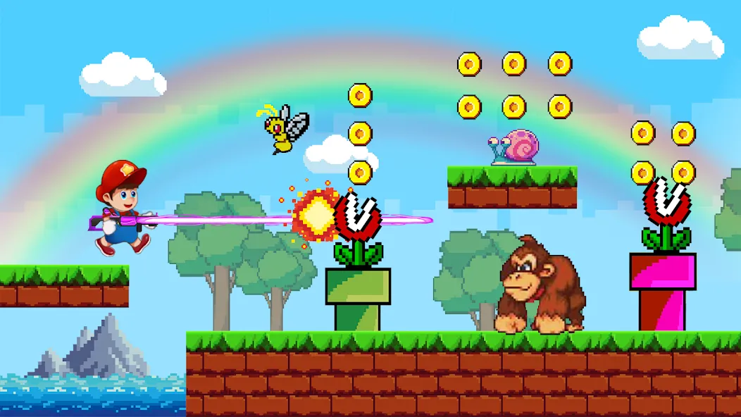 Super Mano : Adventure Jump (упер кэт ган) МОД/Взлом [Все открыто, Дополнительные деньги и Меню MOD] Screenshot 2