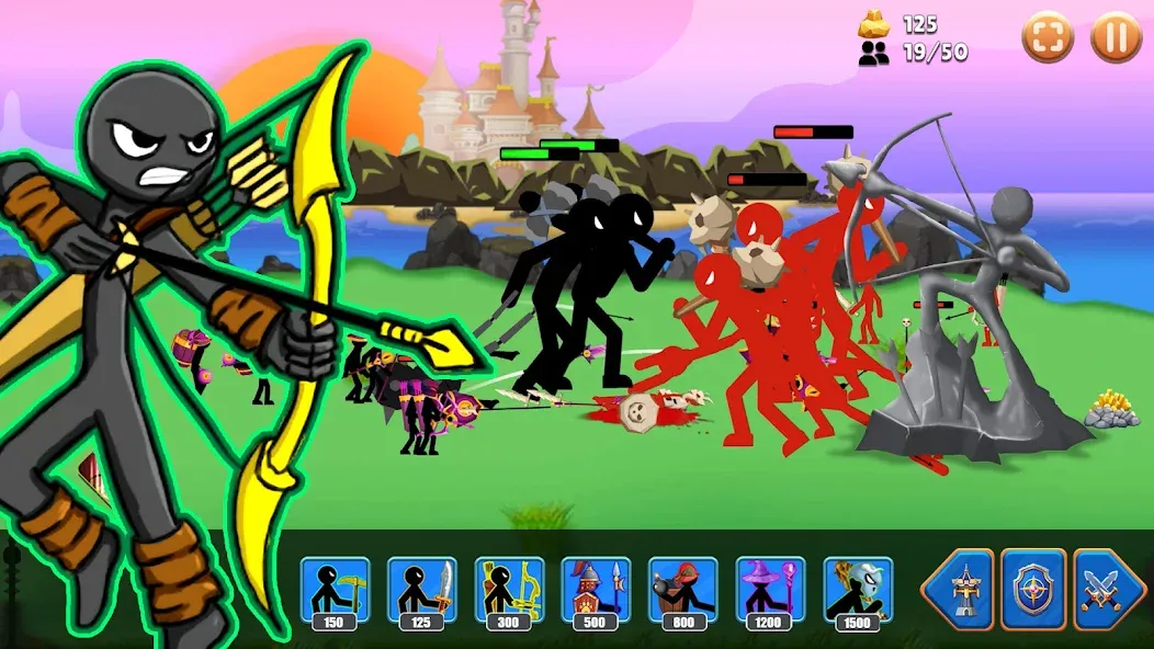 Stick Battle : War of Stick (Стикман вар) МОД/Взлом [Много денег, Монет и Все открыто] Screenshot 1