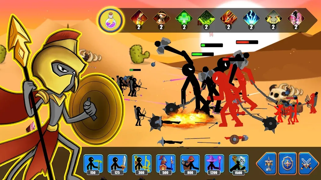 Stick Battle : War of Stick (Стикман вар) МОД/Взлом [Много денег, Монет и Все открыто] Screenshot 2