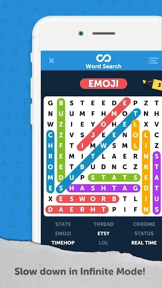 Infinite Word Search Puzzles (Инфинити ворд срч пазлы) МОД/Взлом [Меню, Бесконечные монеты и Открытые уровни] Screenshot 4
