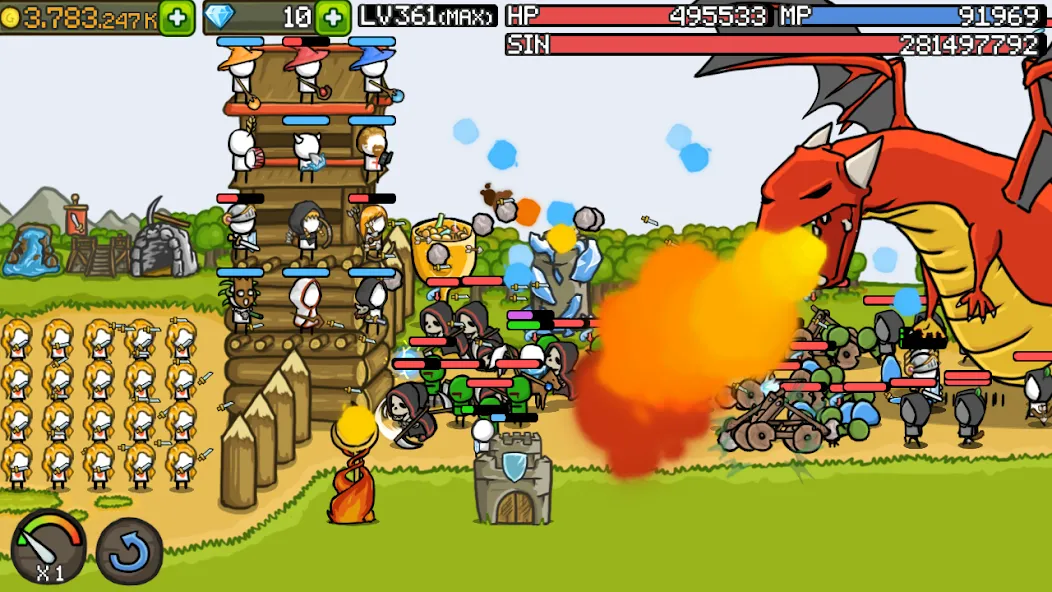 Grow Castle - Tower Defense (Гроу Касл) МОД/Взлом [Все открыто, Дополнительные деньги и Меню MOD] Screenshot 3