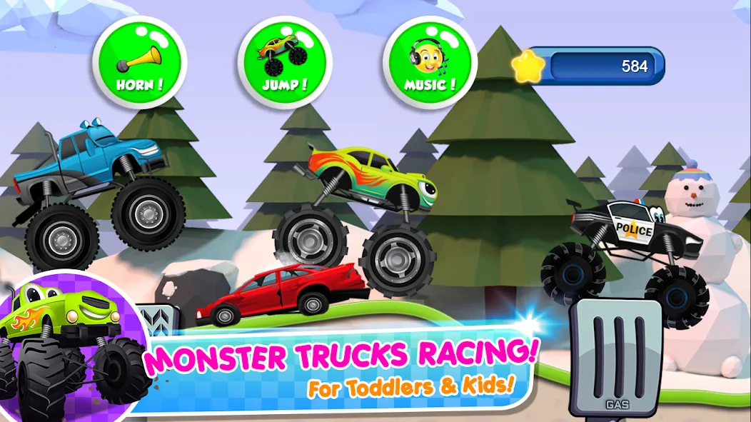 Monster Trucks Game for Kids 2 (Монстр Тракс Игра для Детей 2) МОД/Взлом [Много денег, Монет и Все открыто] Screenshot 1