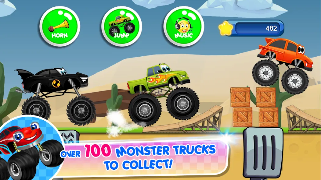 Monster Trucks Game for Kids 2 (Монстр Тракс Игра для Детей 2) МОД/Взлом [Много денег, Монет и Все открыто] Screenshot 2