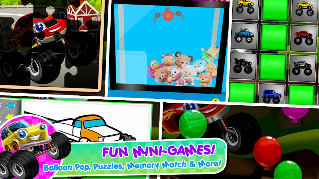 Monster Trucks Game for Kids 2 (Монстр Тракс Игра для Детей 2) МОД/Взлом [Много денег, Монет и Все открыто] Screenshot 3