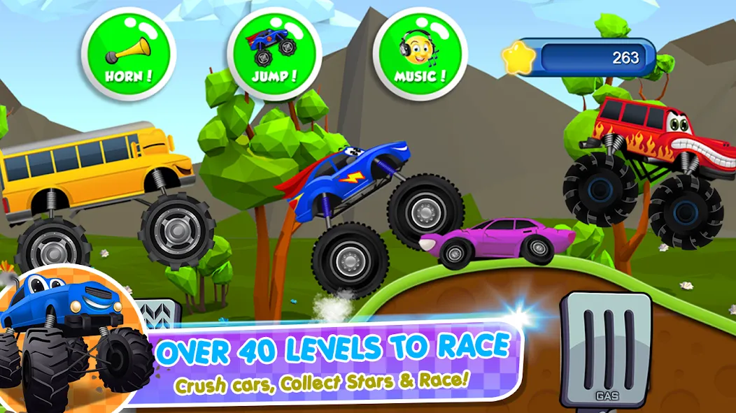 Monster Trucks Game for Kids 2 (Монстр Тракс Игра для Детей 2) МОД/Взлом [Много денег, Монет и Все открыто] Screenshot 4