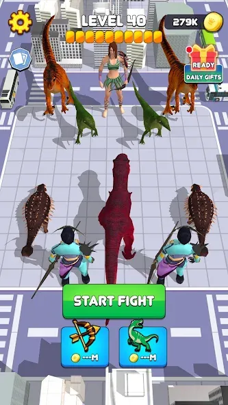 Dinosaur Monster Fight Battle (Бамбам Монстр Против 100 Дверей) МОД/Взлом [Много монет, Открытые уровни и Мега MOD] Screenshot 2