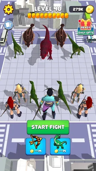 Dinosaur Monster Fight Battle (Бамбам Монстр Против 100 Дверей) МОД/Взлом [Много монет, Открытые уровни и Мега MOD] Screenshot 3