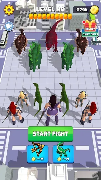 Dinosaur Monster Fight Battle (Бамбам Монстр Против 100 Дверей) МОД/Взлом [Много монет, Открытые уровни и Мега MOD] Screenshot 4