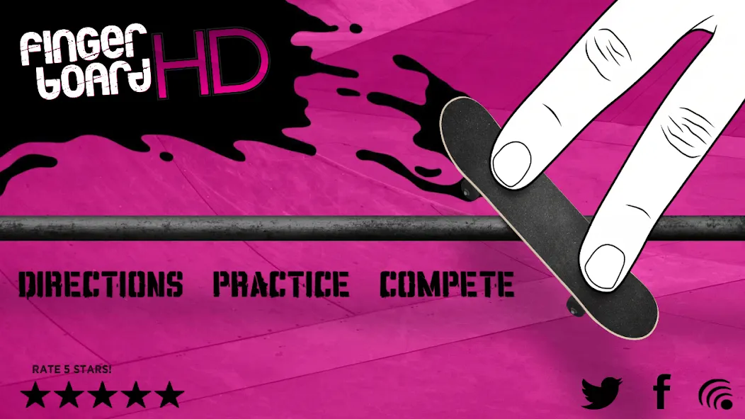 Fingerboard HD Skateboarding (Фингерборд ХД скейтбординг) МОД/Взлом [Деньги, Монеты и Меню MOD] Screenshot 1