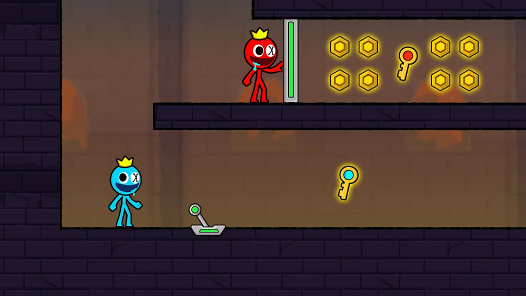 Red and Blue Stickman 2024 (Ред энд Блу Стикмен 2) МОД/Взлом [Деньги, Монеты и Меню MOD] Screenshot 1