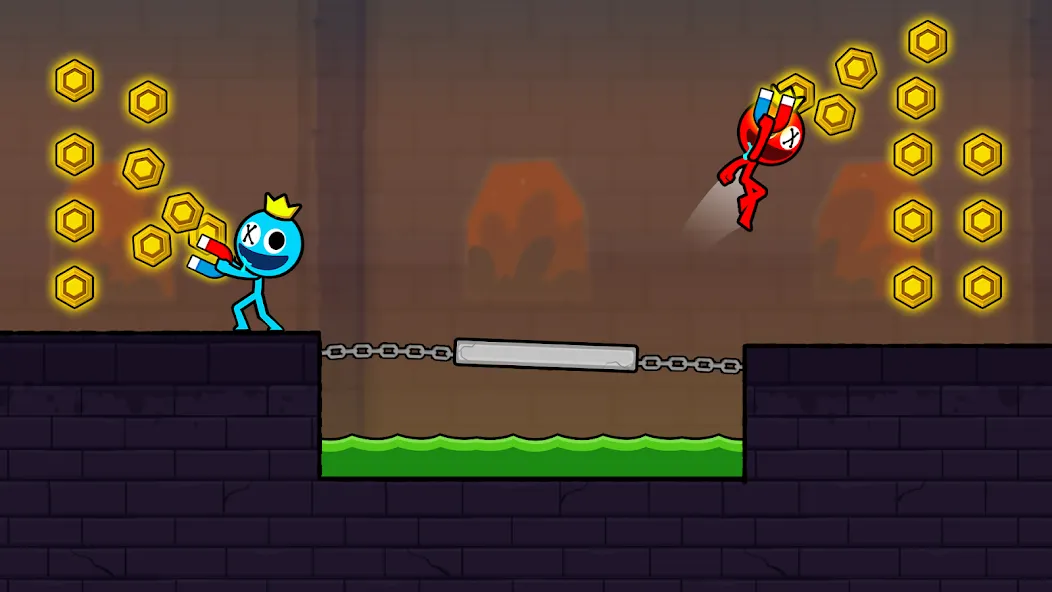 Red and Blue Stickman 2024 (Ред энд Блу Стикмен 2) МОД/Взлом [Деньги, Монеты и Меню MOD] Screenshot 3