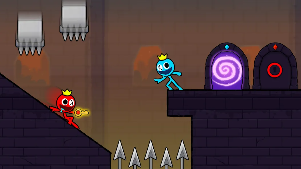 Red and Blue Stickman 2024 (Ред энд Блу Стикмен 2) МОД/Взлом [Деньги, Монеты и Меню MOD] Screenshot 4