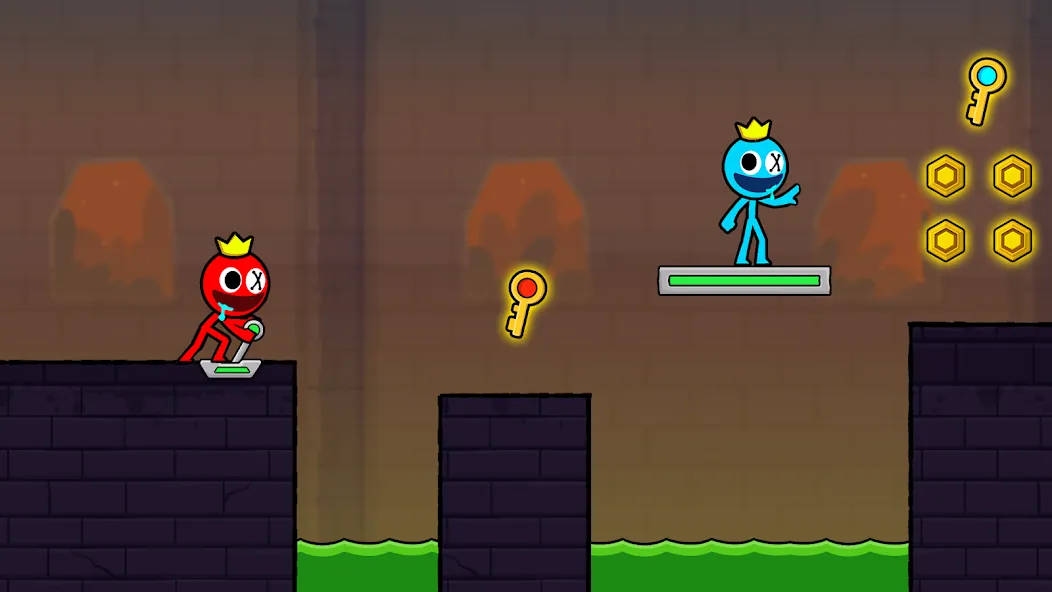 Red and Blue Stickman 2024 (Ред энд Блу Стикмен 2) МОД/Взлом [Деньги, Монеты и Меню MOD] Screenshot 5