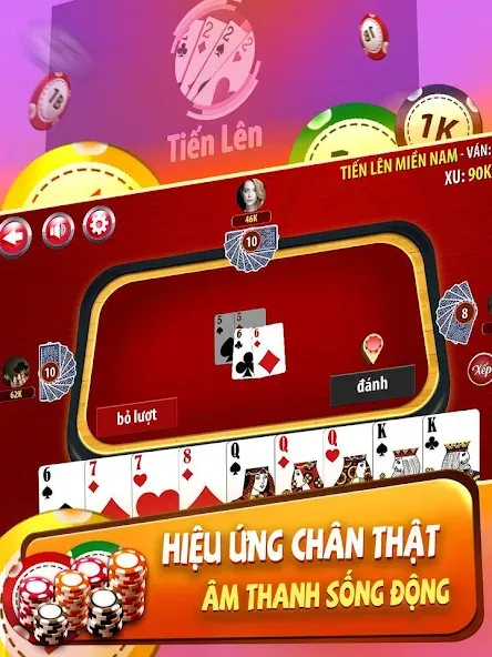 Tiến Lên Miền Nam - Tien Len МОД/Взлом [Деньги, Монеты и Меню MOD] Screenshot 4