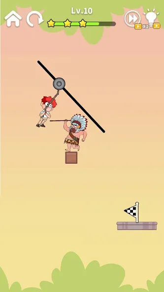 Zipline Rescue: Physics Game (Зиплайн Рескью) МОД/Взлом [Бесконечные деньги, Монеты и Мега MOD] Screenshot 1
