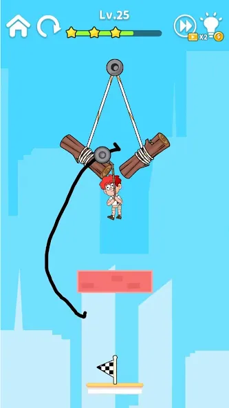 Zipline Rescue: Physics Game (Зиплайн Рескью) МОД/Взлом [Бесконечные деньги, Монеты и Мега MOD] Screenshot 5