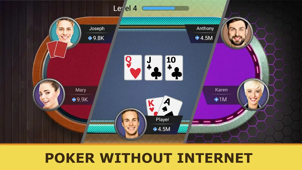 Poker Offline: Texas Holdem МОД/Взлом [Бесконечные деньги, Монеты и Мега MOD] Screenshot 2
