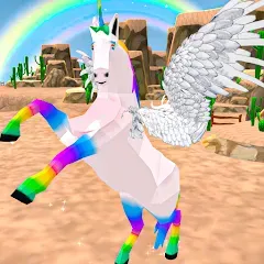 Скачать Взломанная Flying Unicorn Pegasus Games на Андроид (много денег)