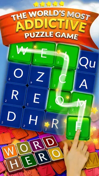 WordHero : word finding game (ВордХиро) МОД/Взлом [Все открыто, Дополнительные деньги и Меню MOD] Screenshot 1