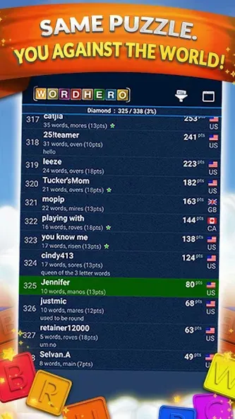 WordHero : word finding game (ВордХиро) МОД/Взлом [Все открыто, Дополнительные деньги и Меню MOD] Screenshot 4