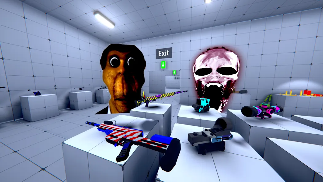 Nextbots In Backrooms: Shooter (Некстботс в комнатах позади) МОД/Взлом [Бесконечные деньги, Монеты и Мега MOD] Screenshot 5