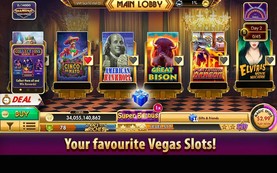 Black Diamond Casino Slots (СЛОТЫ) МОД/Взлом [Много денег, Монет и Все открыто] Screenshot 1