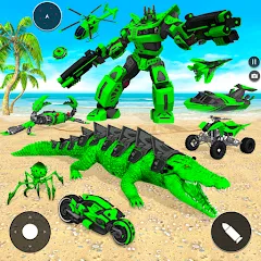 Скачать взломанную Crocodile Animal Robot Games на Андроид — много денег и все роботы открыты