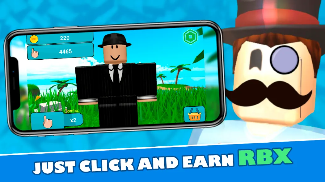 RoClicker - Robux (РоКликер) МОД/Взлом [Меню, Бесконечные монеты и Открытые уровни] Screenshot 1