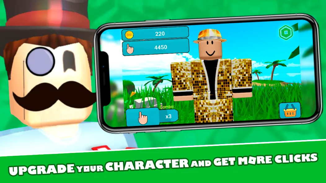 RoClicker - Robux (РоКликер) МОД/Взлом [Меню, Бесконечные монеты и Открытые уровни] Screenshot 2
