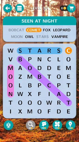 World of Word Search МОД/Взлом [Деньги, Монеты и Меню MOD] Screenshot 2