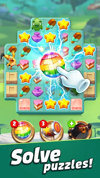 Angry Birds Match 3 (Энгри Бердс Матч 3) МОД/Взлом [Бесконечные деньги, Монеты и Мега MOD] Screenshot 1