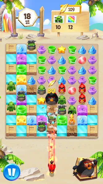 Angry Birds Match 3 (Энгри Бердс Матч 3) МОД/Взлом [Бесконечные деньги, Монеты и Мега MOD] Screenshot 5