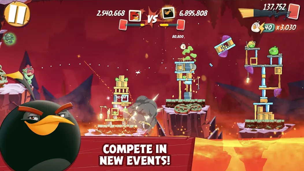 Angry Birds 2 (Энгри Бердс 2) МОД/Взлом [Много монет, Открытые уровни и Мега MOD] Screenshot 3