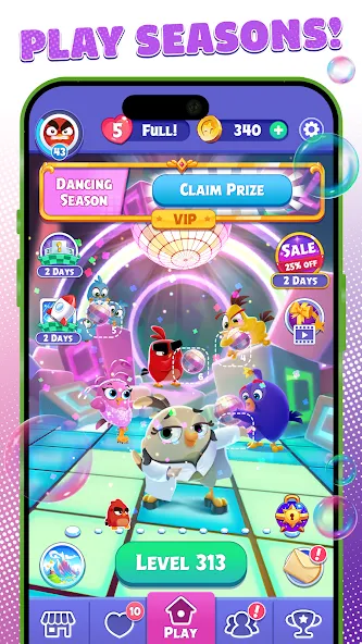 Angry Birds Dream Blast (Энгри Бердс Дрим Бласт) МОД/Взлом [Много монет, Открытые уровни и Мега MOD] Screenshot 3